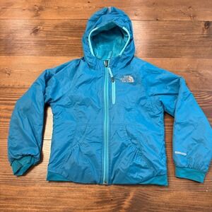 The North Face Girls‎ Reversible Breezeway Jacket Blue Size XXS 5 Hood Fleece